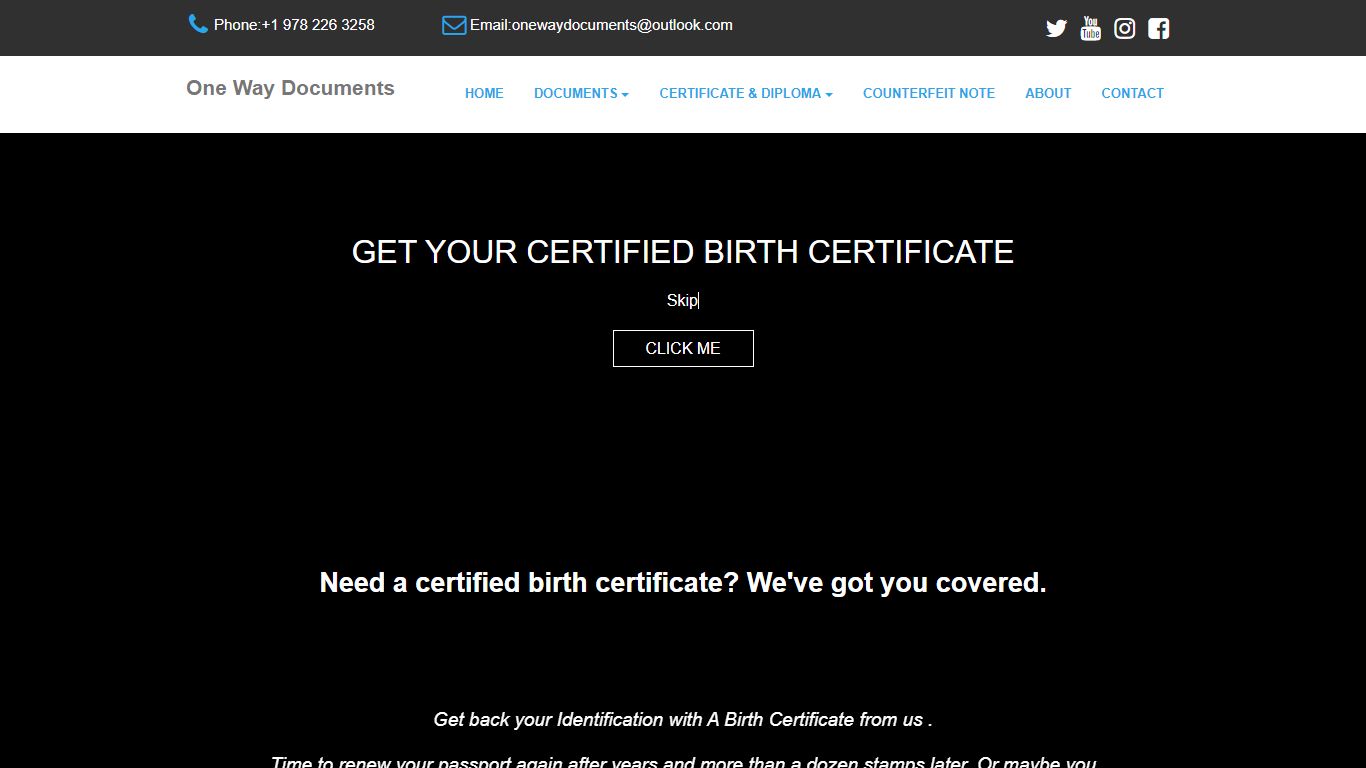 GET YOUR CERTIFIED BIRTH CERTIFICATE - One Way Documents